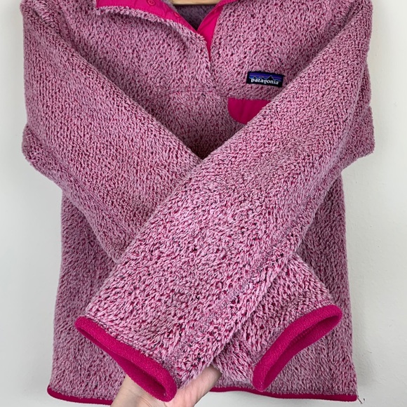 Patagonia Retool Fleece Snap-T Pullover Sweater Pink Rare - Picture 3 of 4